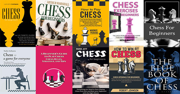 A large collection of books for beginner chess players (12 books)
